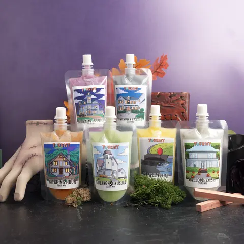 Halloween Themed Scented Squish Squeeze Wax Melt Collection - 6 Scents Including Sanderson Sister, Michael, Betelgeuse - Perfect for Halloween Decorations