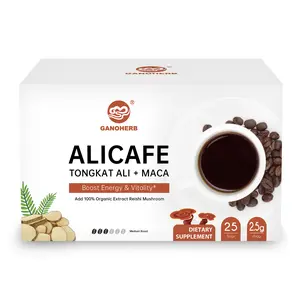GANOHERB Natural Flavor Maca Coffee Beverage - 25-Pack Concentrated Hot Coffee, Boosts Energy, Concentration & Immunity, Additive-Free & Gluten-Free