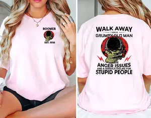 Personalized Baby Boomer I Am Grumpy Old Man T-Shirt, Baby Boomer Walk Away Shirt, Generation Baby Boomer Shirt, Full Colors, Full Sizes, For Men, For Women