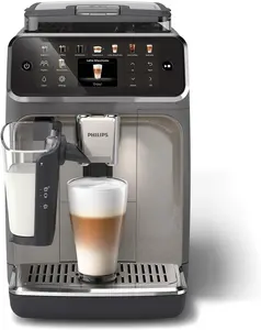 Philips 5500 Fully Automatic Espresso Machine with LatteGo Milk Frother, Grey Chrome - Black/Silver