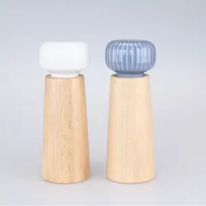 Manual Rubber Wooden Pepper Grinder, Multi-Use Spice Bottle Kitchen Tool, Durable Manual Milling Machine, Efficient Grinding Solution
