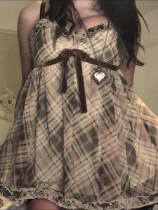 women's plaid print bow decor cami top, casual sleeveless spaghetti strap top for summer, ladies clothes for autumn daily wear, womenswear, boho clothes women, vintage tops