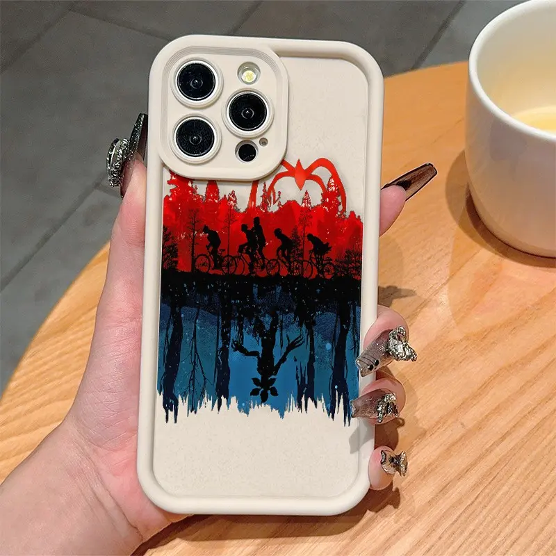Antique Classic Movie Silhouette Poster Stranger Things Tpu Anti-Drop Case for iPhone 6/7/8/x/XS/XR/XS Max/11/12/13/14/15/16/17 Pro Max