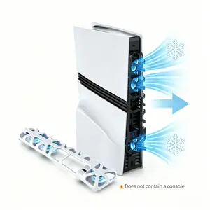 PS5 Pro Cooling Fan TP5-35153 Rear Mount Blue Light Triple Fan High Speed 3-Gear Wind Speed External Heat Dissipation Gaming Console Accessory