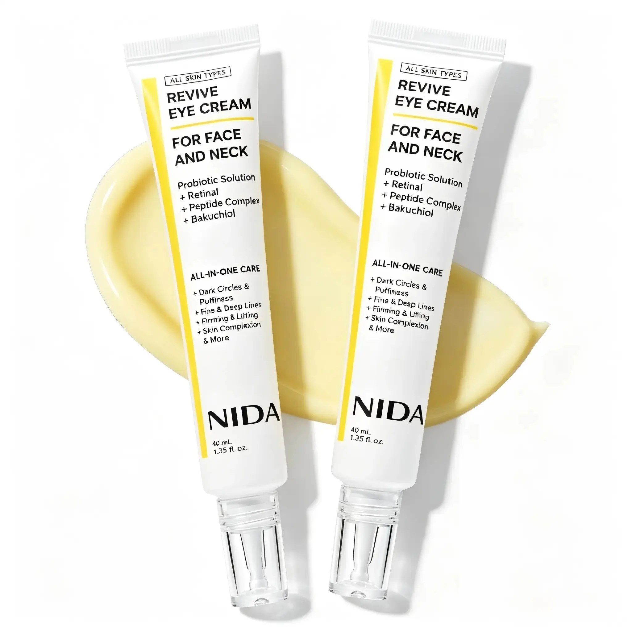 Anti-Aging Eye Cream with Retinol & Peptides – Firms Fine Lines & Wrinkles, K-Beauty 40ml | NIDA