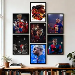 Young Prodigy Lamine Yamal Football Poster Player Wall Art Poster HD High-Definition Waterproof Moisture-Proof Scratch-Resistant Durable Self-Adhesive Poster for Home & Commercial Wall Decor & Ideal Gift