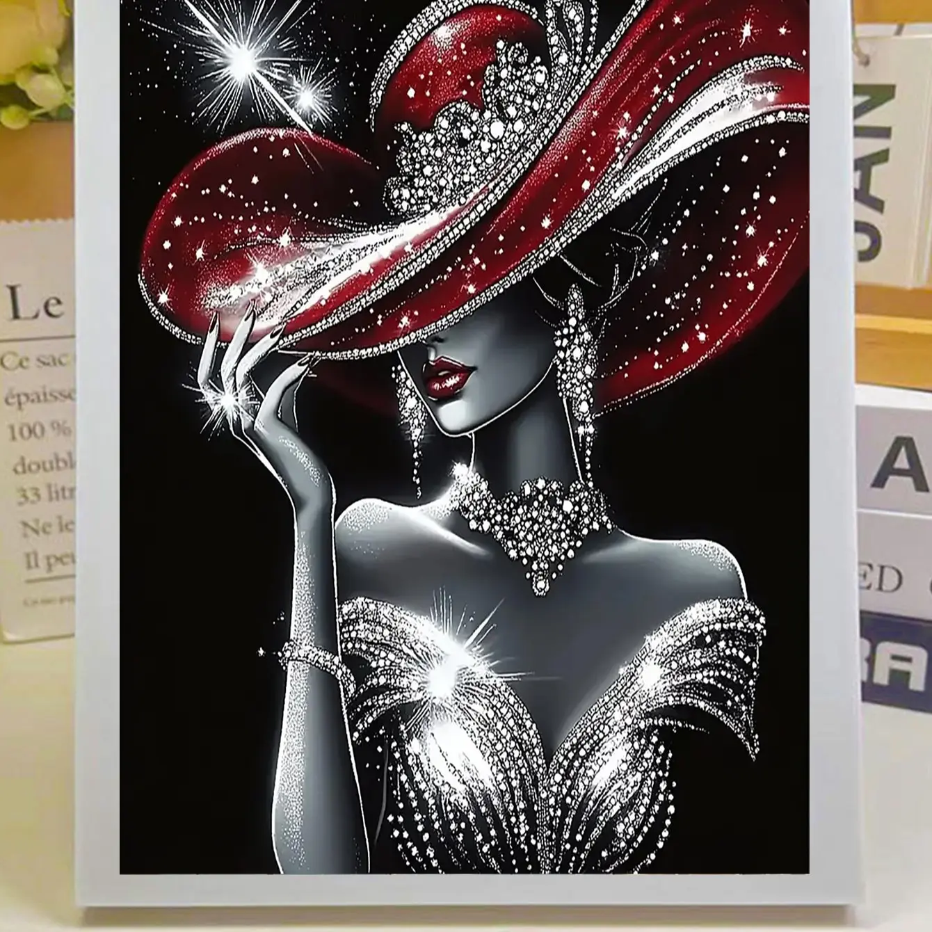 Elegant Lady Diamond Painting Kit, DIY Acrylic Round Diamonds, Full Drill Mosaic Craft Set, Frameless Embroidery Gift, Home Decor & Creative Gift, Diamond Pattern Design, DIY Diamond Art