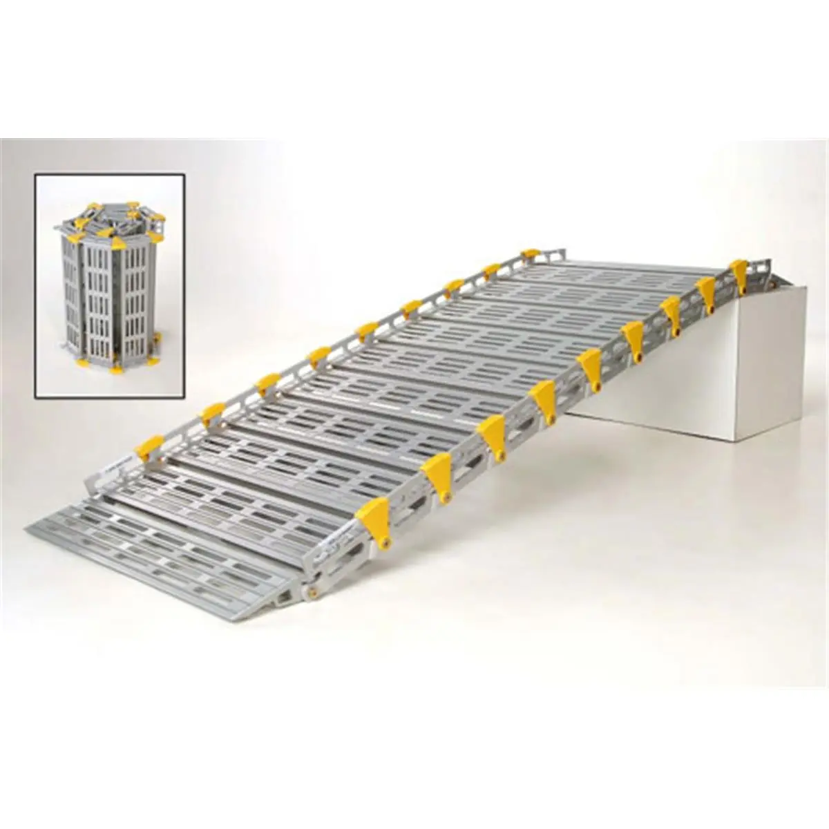 212 MAIN Roll-A-Ramp A12607A19 Wide Aluminum Lightweight Cambered Top Car Entry Ramp, 8 Ft Long x 26 In