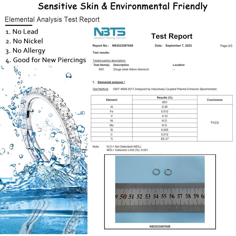 Milacolato 1count G23 Titanium Nose Rings Hoops Hypoallergenic Conch Piercing Jewelry 16G 18G 20G Hinged Segment CZ Paved Clicker Rings for Septum Cartilage Daith Helix Rook Tragus Ear Lobe Earrings for Women Men 6mm/8mm/10mm