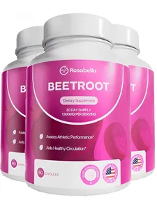 3-Pack Rosabella Organic Beetroot 1300 mg  Daily Cardiovascular Support Natural Superfood Supplement for Blood Flow & Heart Wellness