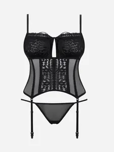 Women's Floral Lace Mesh Lingerie Set Valentine :Elegant Teddy Babydoll Bodysuit & Minimalist Nightgown ,Embroidered Backless Design with Adjustable Spaghetti Straps, for Holiday or Daily Wear ,Valentine's Day & Christmas Gift Womenswear