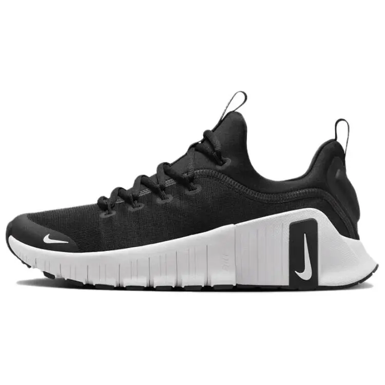 NIKE Women's Free Metcon 6 Running Shoe - Black White, Women's Sports Footwear Sneaker, Sports Shoes, Rubber, Mesh, Athletic, Lightweight, Breathable, Responsive Cushion