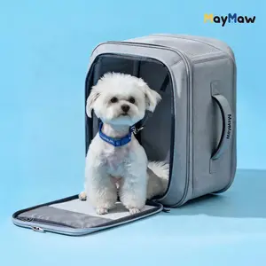 MayMaw 3-Sided Ventilation Pet Travel Backpack - Expandable Large Cat Carrier with Privacy Shell - Lightweight Outdoor Pet Bag for Travel Camping Walking