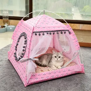 New Fabric Pet Bed for Cats and Dogs, Cat House for Longhair, Siamese, Short Hair, Lan Fold Ear Cats, All Seasons Use