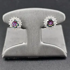 silver earrings color changing design for everyday wear