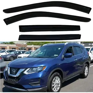 Window Visors Rain Guards Side Wind Deflectors For Nissan Rogue, 2014-2020, Vent Guard Shade Sun 94827 Black 4-Pieces Set