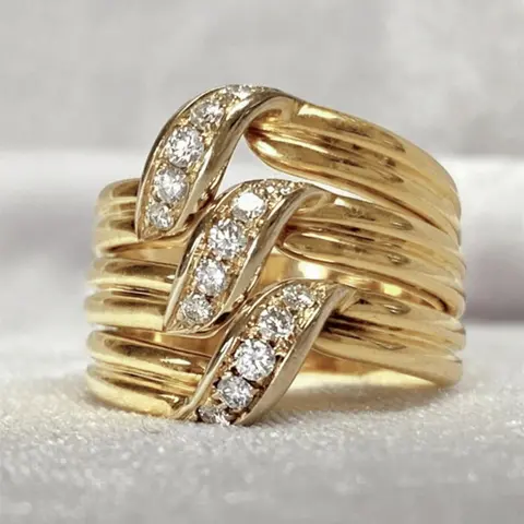 Elegant Artificial Zircon Decorated Ring, Fashion Jewelry for Women for Party, Daily Decor, Trendy All-match & Exquisite Jewelry for Birthday Gift, Criss Cross Ring, Elegant Everyday Ring, Elegant Fashion Rings, Beautiful Rings