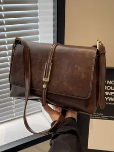 Women's Fashionable Casual Style Solid Color Square Flap Bag, Suitable for Work/office/casual Use, Ideal Gift for Her, Casual Lightweight Bag