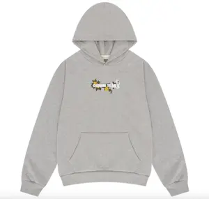 Denim Tears Embroidered Logo Hoodie Grey