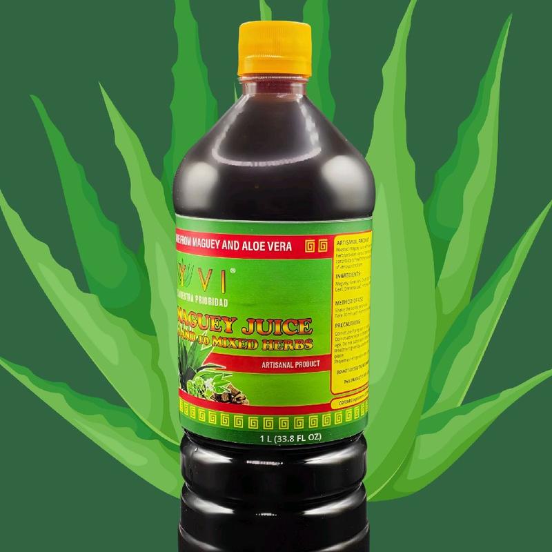 Sayvi Roasted Maguey Juice with Aloe Vera and 10 medicinal plants- Natural Dietary Supplement for Health - 100% Pure Maguey & Aloe Vera Blend Jugo de maguey asado con Sabila y 10 plantas medicinales SAYVI