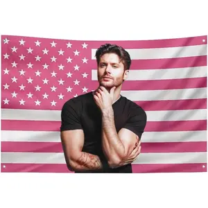 60in x 40in Funny American Jen-sen Flag Poster Wall Hanging Fabric Print Tapestry Blanket- For Bedroom, Living Space, Kitchen Decor, Gift Idea Ackles,Wall Decoration,Outdoor, University Dormitory