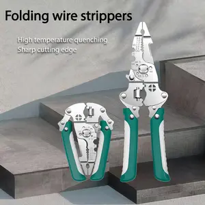 Foldable Multi-Function Wire Strippers & Pliers Portable Electrician Tool with Ergonomic Handle for Stripping Cutting Pulling Wires Durable Compact Metal Construction Ideal for DIY and Electrical Repairs tools Wirecutters Wirepliers