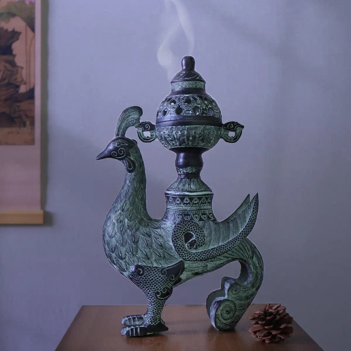 Home Décor Gift Handcrafted Bronze Style Incense Burner Antique Inspired Eastern Cultural Art Traditional Vintage Design Perfect For Home Décoration Tea Ceremony And Zen Space Decoration Thanksgiving Halloween Christmas Gift