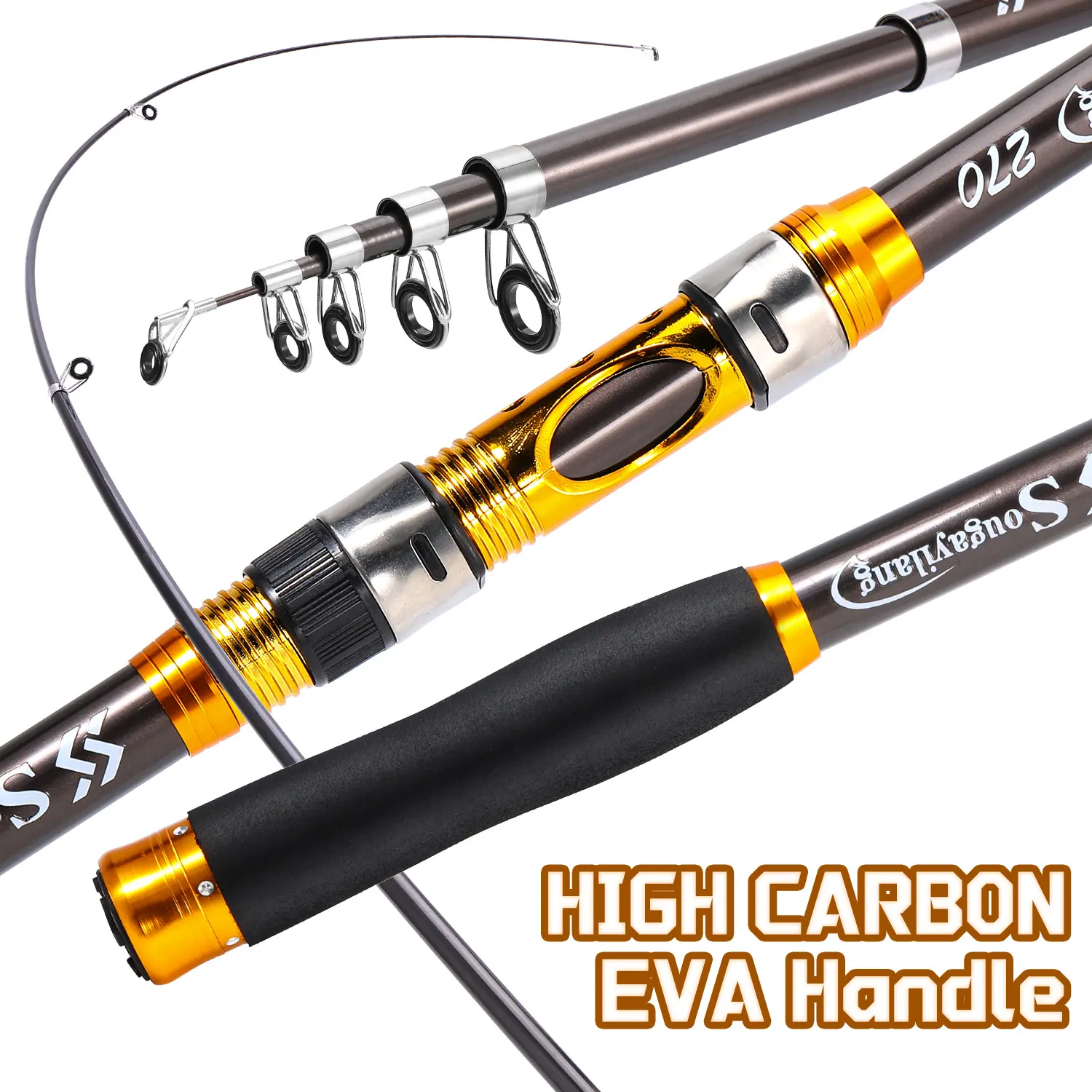 Sougayilang Telescopic Fishing Rod - Lightweight Carbon Fiber, CNC Reel  Seat, EVA Grip, Portable Travel Pole for Bass Trout Crappie, Freshwater  Saltwater, Fishing Tackle, Fishing Gift Idea - TikTok Shop