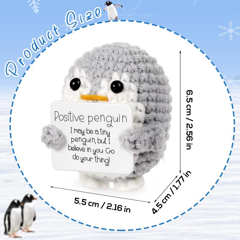 【New Year Gift】Mini Funny Positive Crochet Animals Gifts, Emotional Cheer Support Inspirational Gift for Women Men Friends Coworkers, Cute Turtle Duck Penguin Dinosaur Handmade Knitted Animal Doll for Decoration