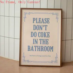 3 Options Color - Please Don't Coke In the Bathroom Wall Poster,Funny Toilet Wall Art, Funny Restroom Decor, Girly Pastel Color Poster, Dorm Room Decor,No Frame