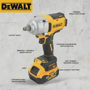 DEWALT 2025WALT DCF900 Impact Wrench 1/2" Inch High Torque With Hog Ring Anvil 20V Brushless Cordless Dewalt Power Tools