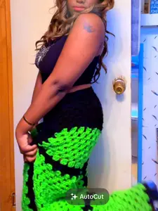 Granny square flared pants