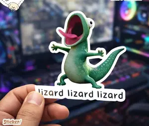 Lizard Lizard Lizard Die Cut Sticker, Pinterest Stickers, Tumbler Stickers, Water Bottle Stickers, Tom Lizard Funny Sticker
