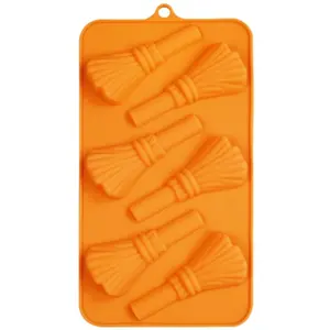 Halloween Witch Broom Silicone Chocolate Mold 6 Cavity
