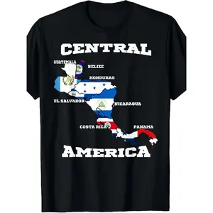 t shirt meme 's Central America Map & Flags T-Shirt - Belize, Guatemala, Honduras, El Salvador, Nicaragua, Costa Rica, Panama Retro Vintage Style with Spanish/English Country Names - Travel Souvenir Gift Shirt for s