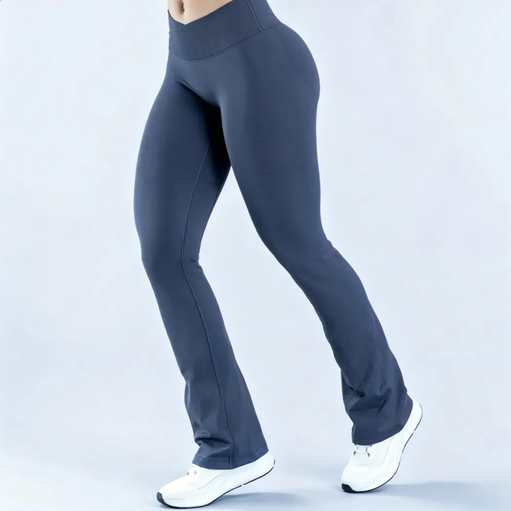 Blue Grey Flare Leggings