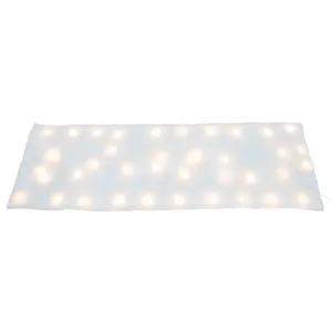 ProductWorks Pre-Lit Snow Cover Blanket 8 Function Holiday Decoration, 60" x 15"