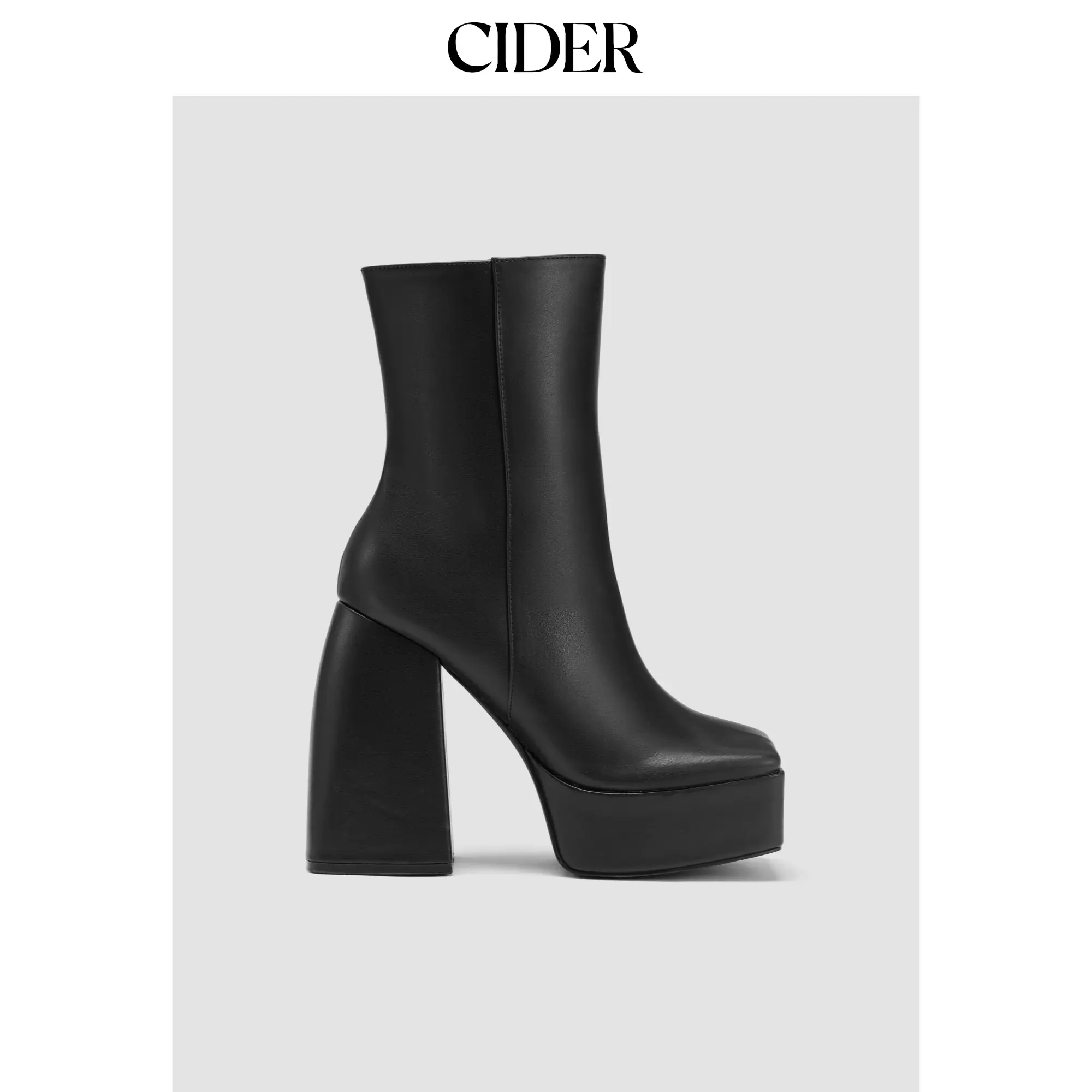 Cider [size 6-11] CHUNKY HEELED ANKLE BOOTS