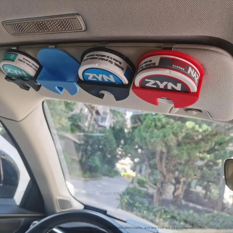 Dip Can Holder for Car Visor - Trending Secure Hold & Easy Access, 3D-Printed PLA Material, Minimalist Design,Universal Fit for Cars/Trucks/SUVs, Black/White/Blue/Red Colors