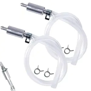 2PCS Brake Bleeder Hose Kit with One Way Check Valve, Universal Brake Fluid Bleeding Tool for Car Motorcycle Clutch Hydraulic Brake System, Soft Tube with Metal Clips, Portable Practical Auto Repair Accessories