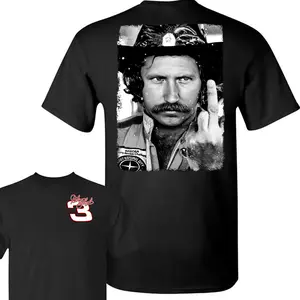 Funny Middle Finger Shirt, Dale Earnhardt 2 Sided Black T-Shirt,  Gift For Lover Racing, Full Sizes, For Men, For Women