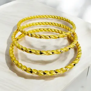 21K Gold Light Weight Twist Bangles