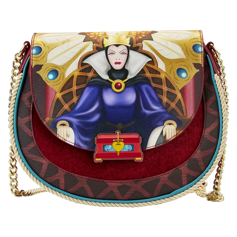 Women's Snow White Evil Queen Throne Crossbody Shoulder Purse, Adjustable Strap Adapts to Your Fit