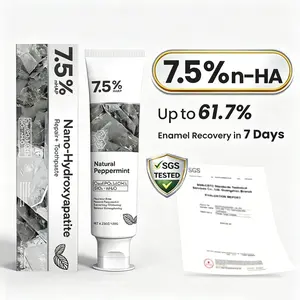 7.5% nHAP Nano Hydroxyapatite Toothpaste, Fluoride Free Enamel Repair Natural Whitening Sensitive Teeth Gum Health Fresh Breath Peppermint 4.23 oz