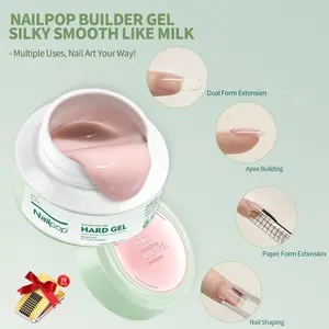 30g Nailpop Builder Hard Gel - 5-in-1 Multi-Purpose Nail Art Gel for Salon & Home Use - Natural Milk Shades
