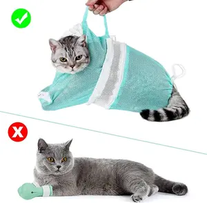Bath 5th Gen Multi-functional Cat Bathing Bag Anti-Scratch Anti-Bite Fixed Bag for Nail Clipping Medicine Feeding Multi-Protection Grooming Supplies for Pet Shop Use