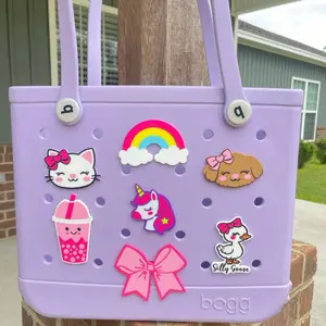 Girly Girl Themed Bag Charms, Rainbow Bag Charms, Unicorn Bag Charms, Beach Bag Charms