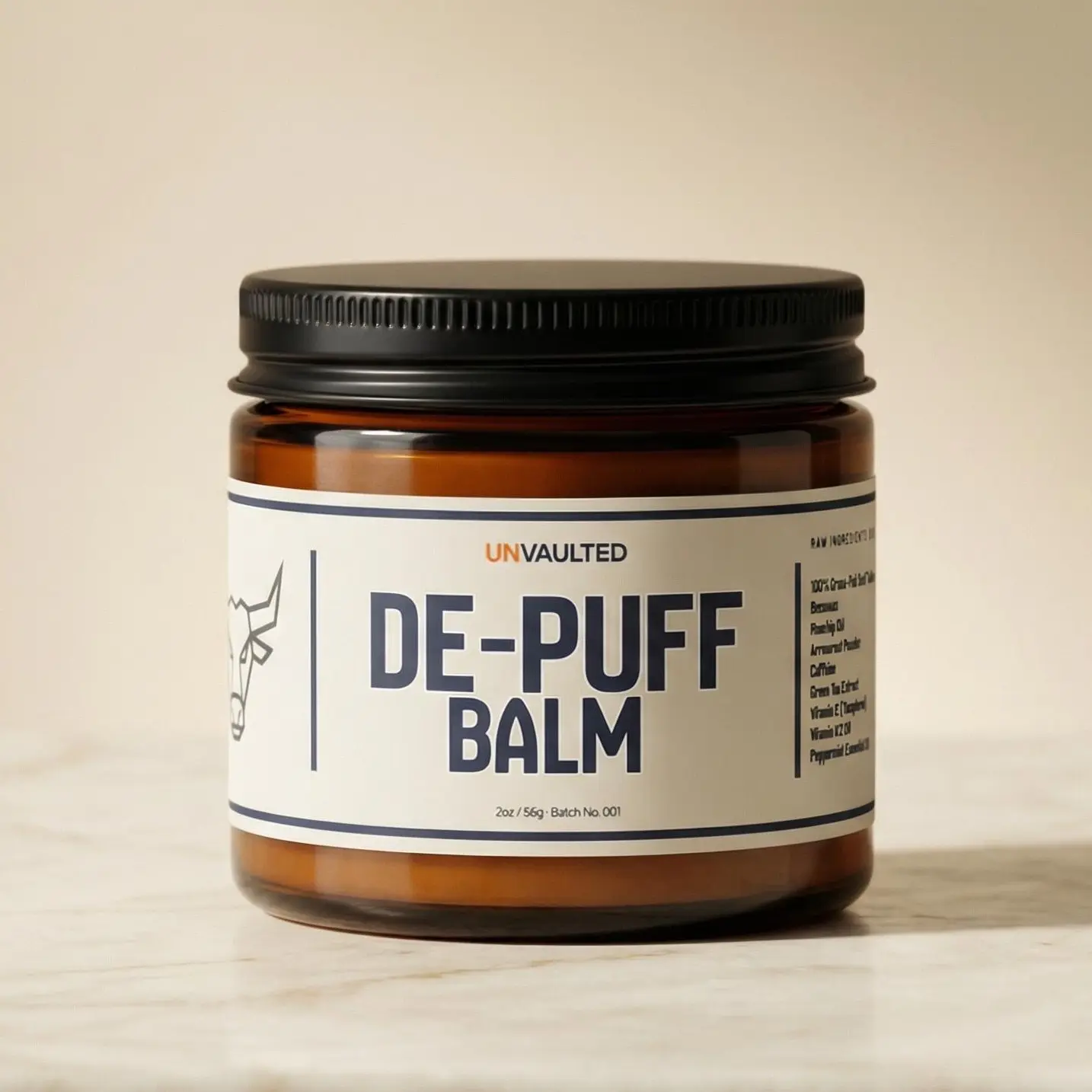 De-Puff Balm by UNVAULTED - Men's Tallow Face Balm, 2oz Skin Repair