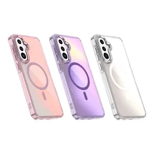 UPTECH 1 Sunset MagSafe Case for Samsung Galaxy S26 / S26 Ultra – Cute Aesthetic Clear Gradient Protective Cover for Girls (Pink, Purple, White)