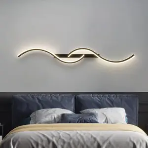 Modern LED Wall Light, Simple S-Shaped Design, Warm Light Decorative Ambiance Lighting for Indoor TV Background, Bedroom Bedside, Corridor Decoration